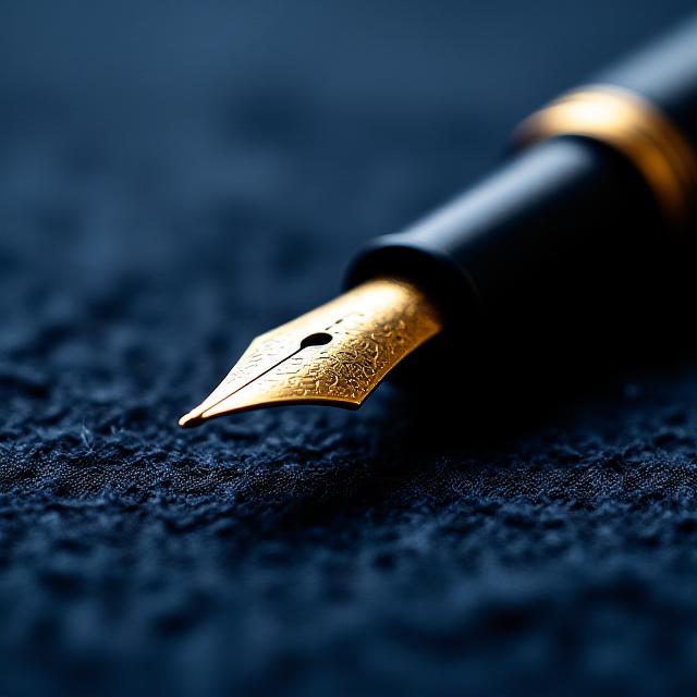 Detailopname van hoogwaardige wol en een kalligrafie pen